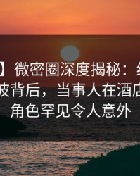 【紧急】微密圈深度揭秘：维密友电脑版风波背后，当事人在酒店房间的角色罕见令人意外